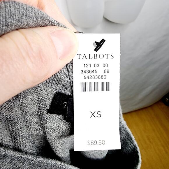 Talbots Gray Wooly Sheep Crewneck Long Sleeve Women's Sweater Size XS NEW - Picture 4 of 12
